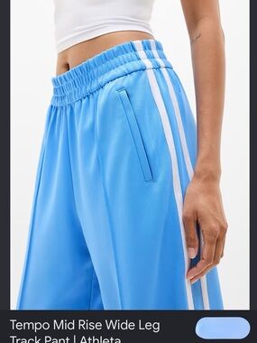 Athleta Wide-Leg Track Pants with Side Stripe